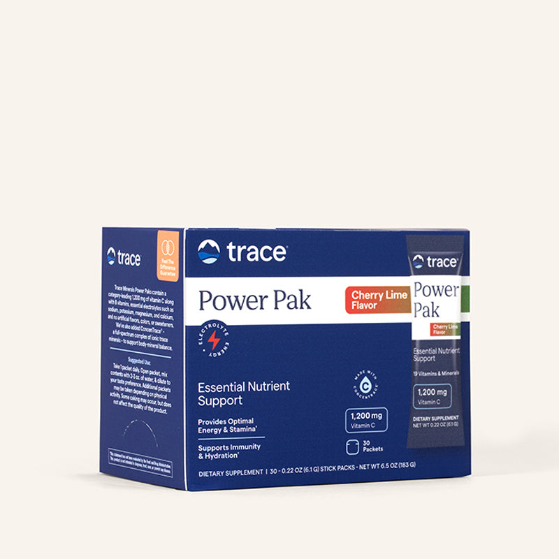 PowerPak (Cherry Lime) Vit. C + Electrolitos x30. Trace M. - Trace Minerals
